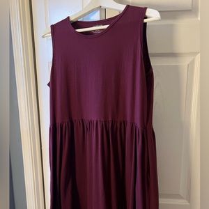 Evolverie Wine Tank Tiered Midi/Maxi Dress XL w/ Pockets